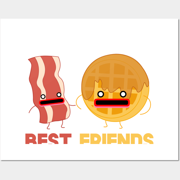 Bacon and Waffles Best Friends Matching Couple Wall Art by SusurrationStudio